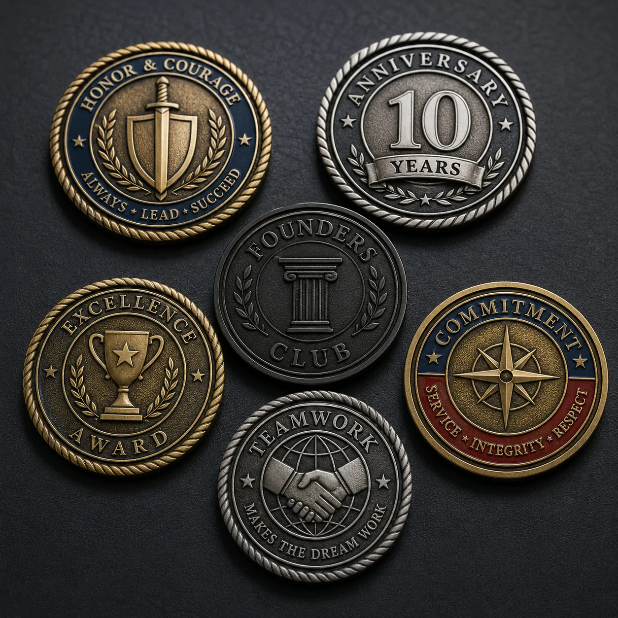 Moneda metálica personalizada con relieve antiguo